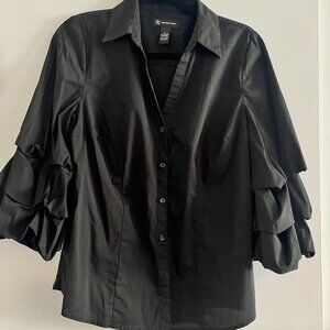 INC Black Puff Sleeve Blouse